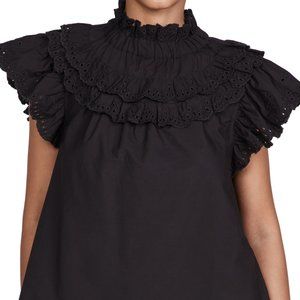 NWT Sea New York Aurelie Black Ruffle Tank
